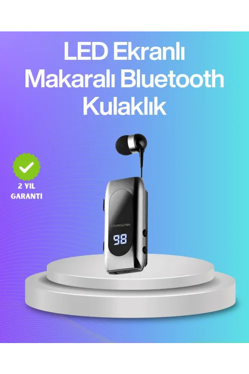 Bluetooth 5.2 Klipsli Kablosuz Kulaklık – Dijital Ekran & Titreşimli Uyarı