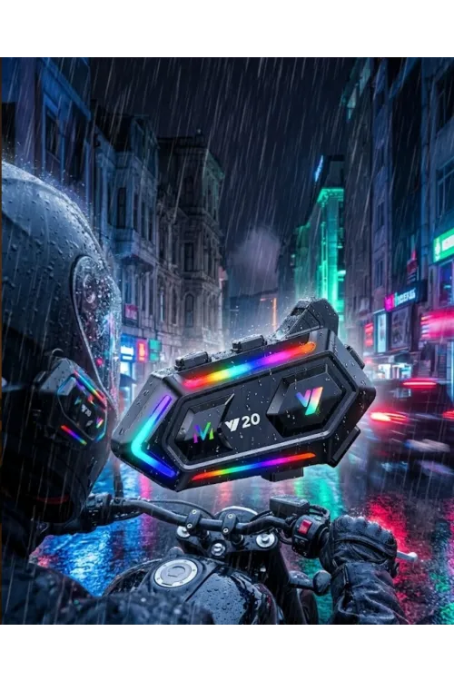 Bluetooth 5.3 Motosiklet Kask Intercom Kulaklık 1000 Metre Ipx6 Su Geçirmez