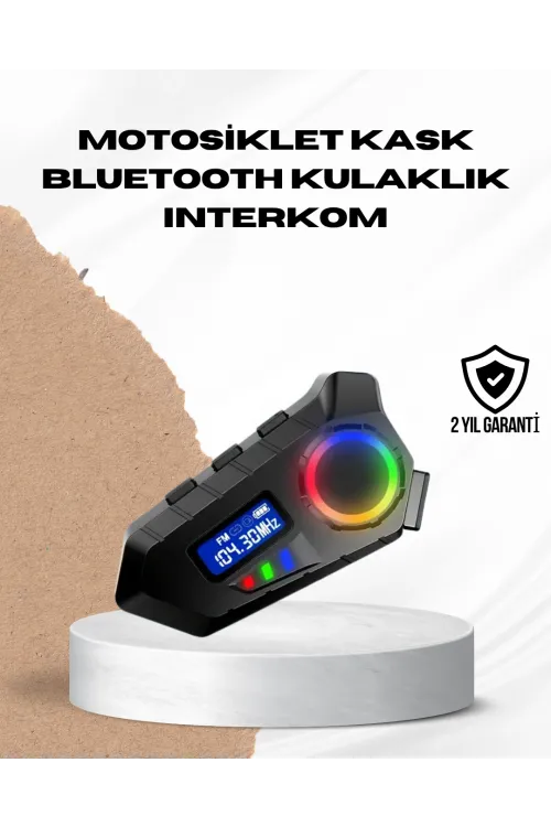 Bluetooth 5.4  İnterkom Ip65 Toz Ve Su Geçirmez Led Göstergeli