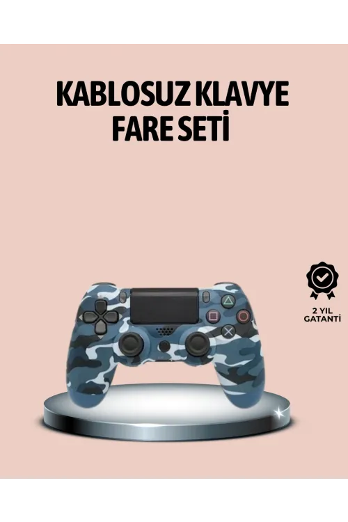 Bluetooth Kablosuz Ps4 Gamepad Çift Motorlu Siyah Controller