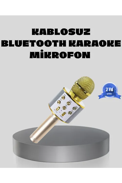 Bluetooth Karaoke Mikrofon Şarjlı Uzun Pil Ömürlü Çok Fonksiyonlu