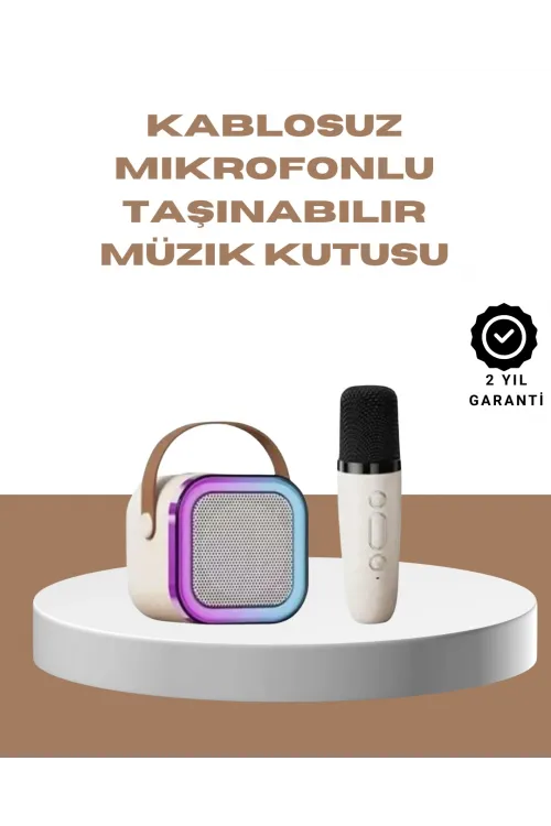 Bluetooth Karaoke Mikrofon Ve Hoparlör Seti Taşınabilir