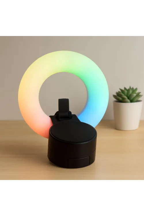 Bluetooth Mini Hoparlör USB Şarjlı LED Işıklı Telefon Tutucu