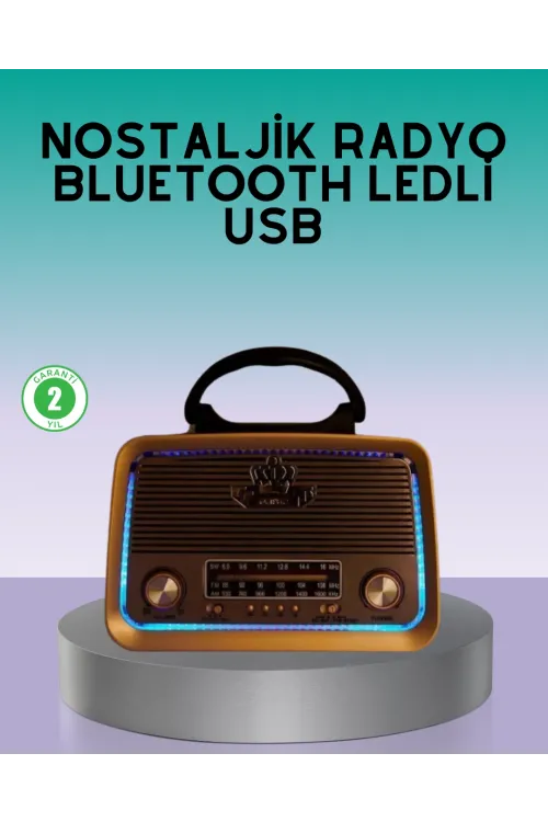 Bluetooth Özellikli Nostalji Radyo 3 Bant Fm Am Sw