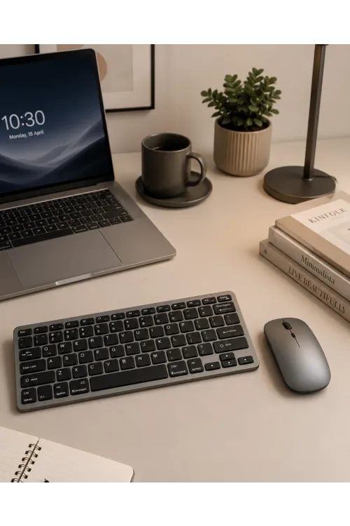 Bluetooth Ve 2.4g Destekli Kablosuz Klavye Mouse Seti Şarj Edilebilir