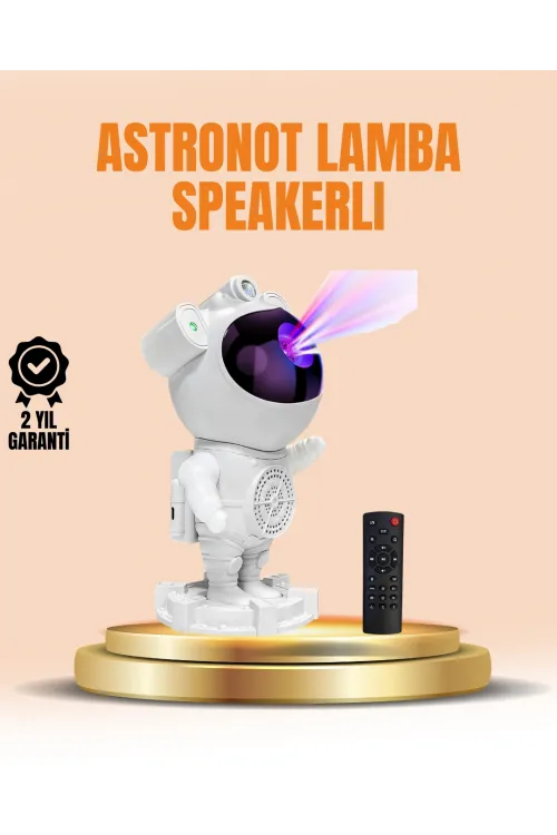 Bluetooth Ve Dahili Ses Özellikli Astronot Projeksiyon Lambası