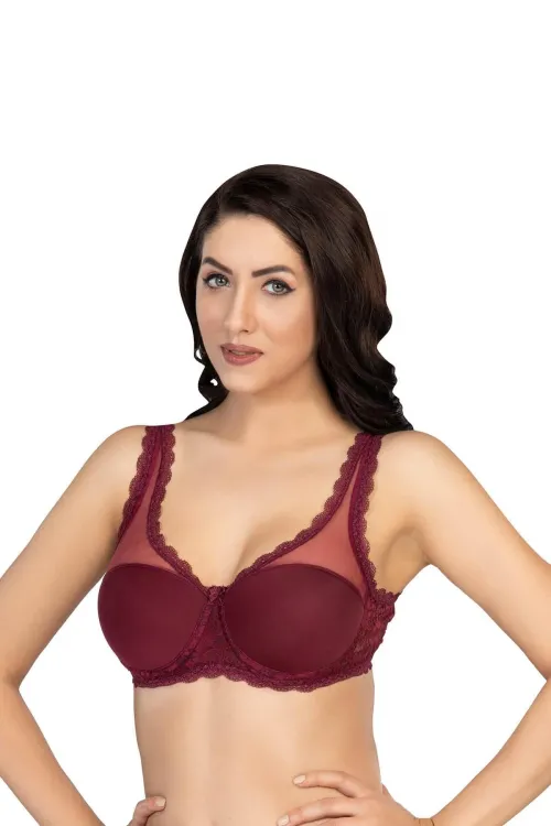 ieg™ BORDO MI  172 B PEDLİ DANTELLİ BALENLİ MİNİMAZER SÜTYEN