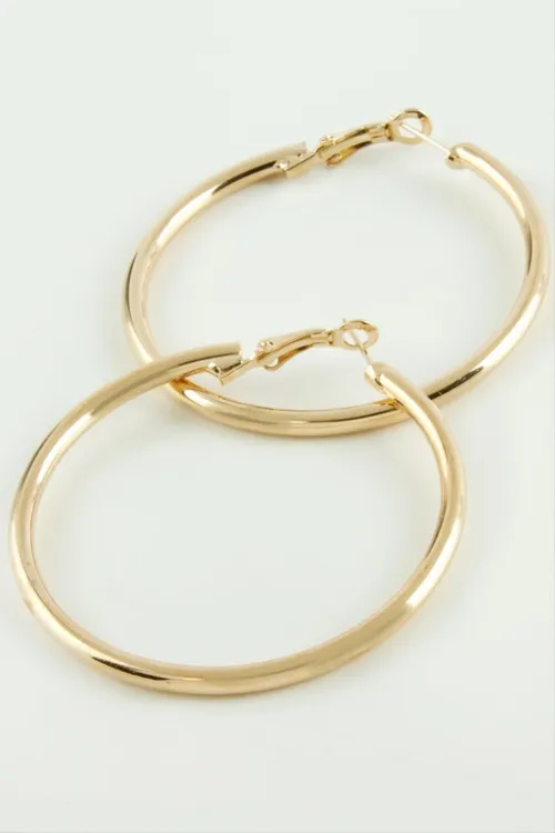 Boru Kalın Halka Küpe 4,5 cm
