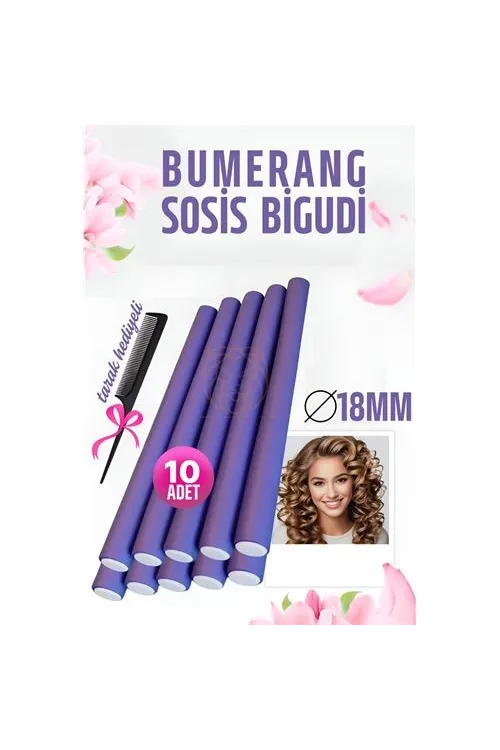 Bumerang Sosis Bigudi Tarak Seti 18 mm Kalınlık 10 Adet 721386