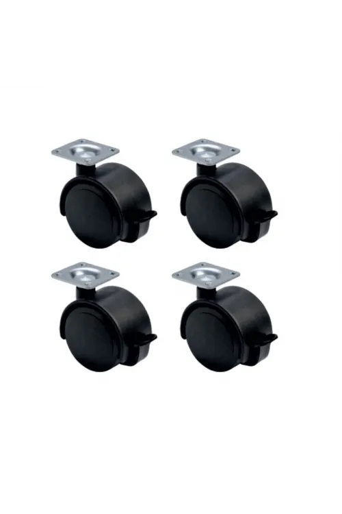 Büyük Plastik Tablalı Frenli - 50MM HKS128 - 4 Adet