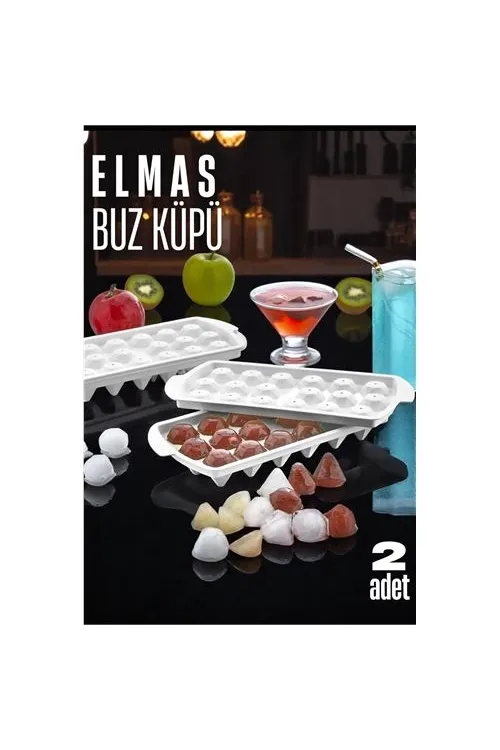 Buz Kalıbı ELMAS İçecek Buz Kalıbı - Mutfak Buz Kalıbı Kolay Çıkarılır Buz Kalıbı 2 ADET 721629