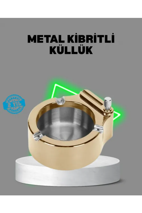 Çakmaklı Küllük Paslanmaz Metal Dayanıklı Tasarım