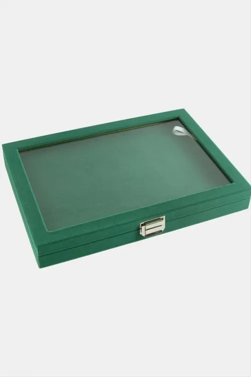 Cam Kapaklı Anfora Kumaş Batırmalı Yüzük Standı 24*34 cm