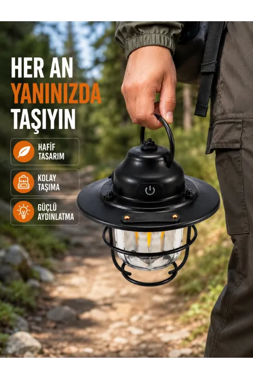 Çam Kozalağı Şekilli Retro Kamp Gece Lambası