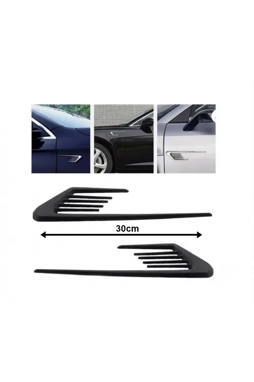 Çamurluk Üstü Ventil Çizgili 30cm 2 Parça Siyah