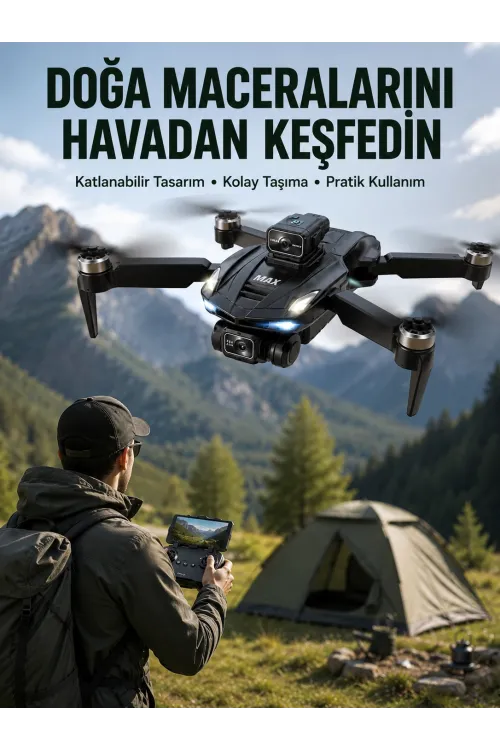 Canlı Görüntü Aktarımlı Çift Kameralı Uzaktan Kumandalı Drone