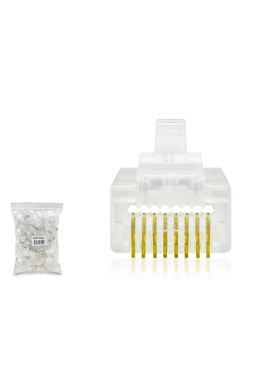 Cat5 Konnektör Ez Rj45 Delikli 100Lü Paket Şeffaf HDX5062