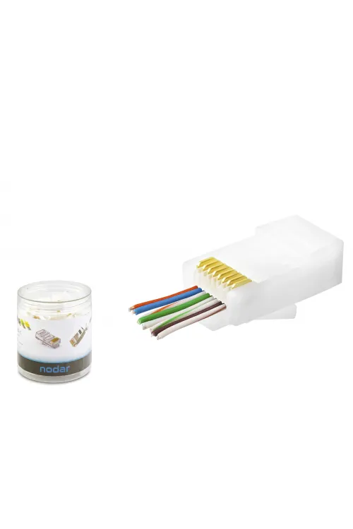 Cat6 Ez Rj45 Konnektör - 100 Adet Beyaz / Özel Plastik Kutulu ND2406