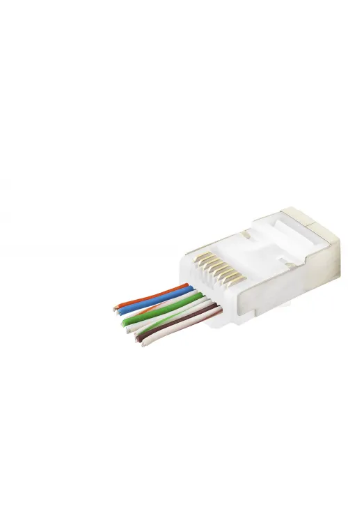 Cat6E Ez Rj45 Metal Konnektör 100 Adet Plastik Kutu - Beyaz ND2422