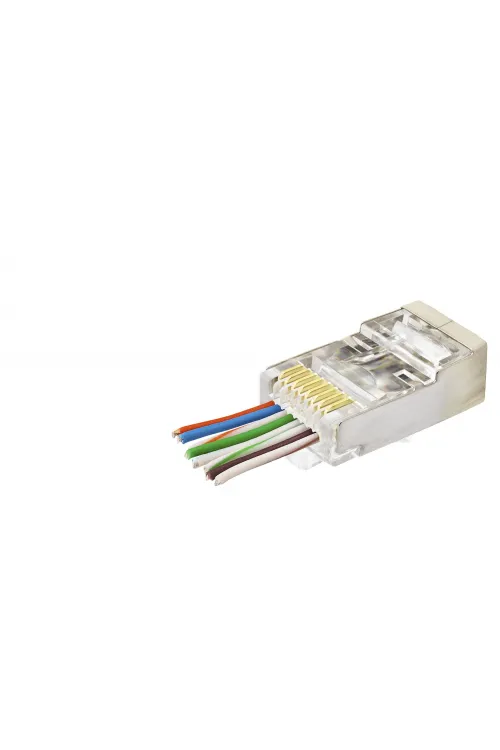 Cat6E Ez Rj45 Metal Konnektör 100 Adet Plastik Kutu - Şeffaf ND2423