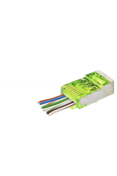 Cat6E Ez Rj45 Metal Konnektör 100 Adet Plastik Kutu - Yeşil ND2417