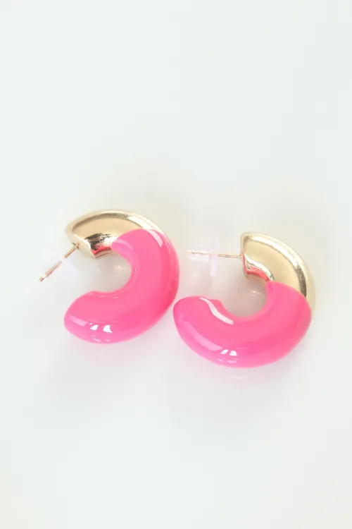 CCB Pembe Gold Çift Renk Küpe TJ-BKP8877