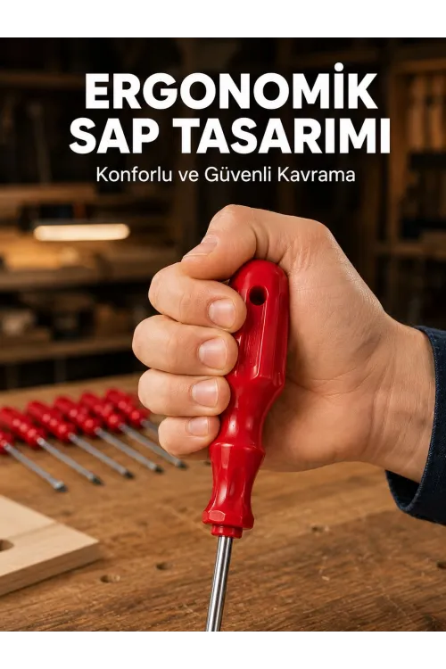 Çelik 7li Tornavida Seti Ergonomik Sap Profesyonel Kullanım