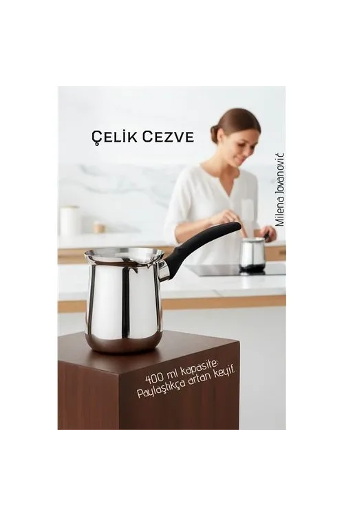 Çelik Cezve 400 ml - Süt ve Kahve Cezvesi 722588