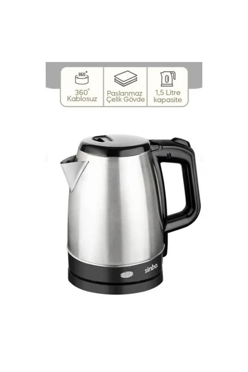 Çelik Kettle 1.7lt Gizli Rezistans - Kablosuz Sk-8015