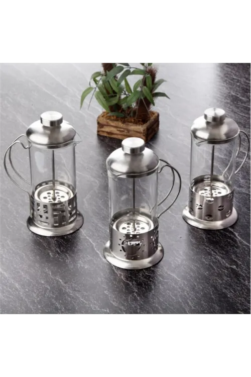 Çelik Kulplu Cam French Press - 350 ml