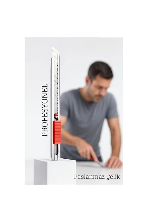 Çelik Maket Bıçağı - İnce Tip Maket Bıçağı Dayanıklı ve Keskin Profesyonel 722409