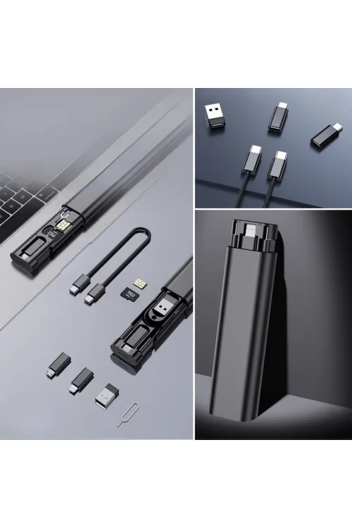 Cep Tipi 60W Bas Aç Type-C,İphone Şarj,Micro USB Hızlı Şarj Data Kablo Seti