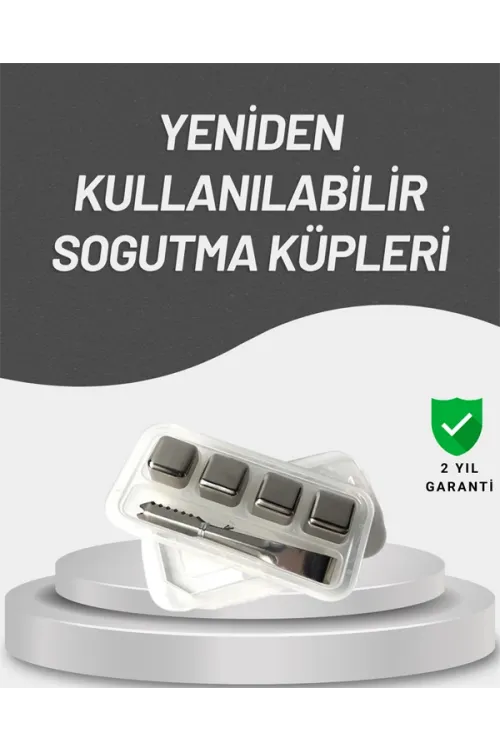 Çevre Dostu Metal Buz Küpü Ve Kullanışlı Klips Seti