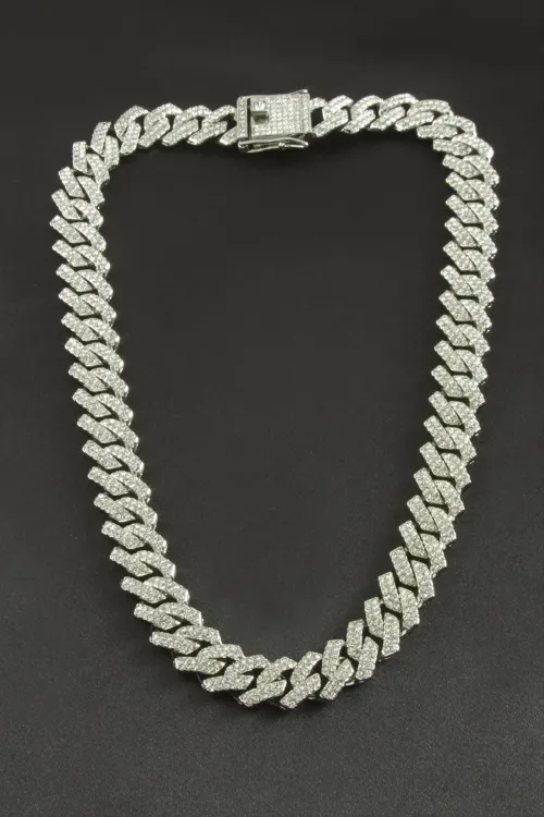 Chain Zikzak Zirkon Taşlı Lüks Çelik Kolye
