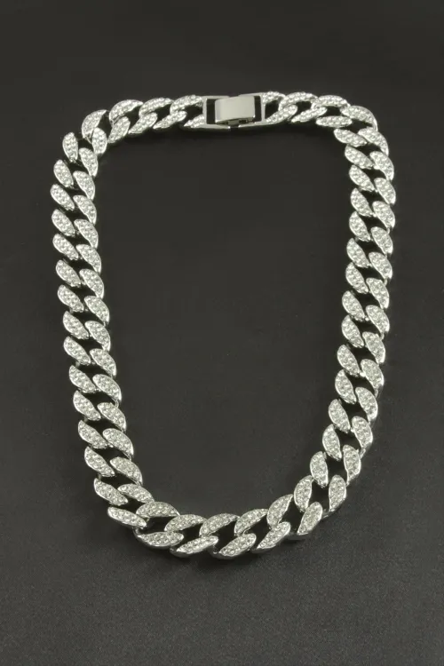 Chain Zirkon Taşlı Lüks Çelik Kolye