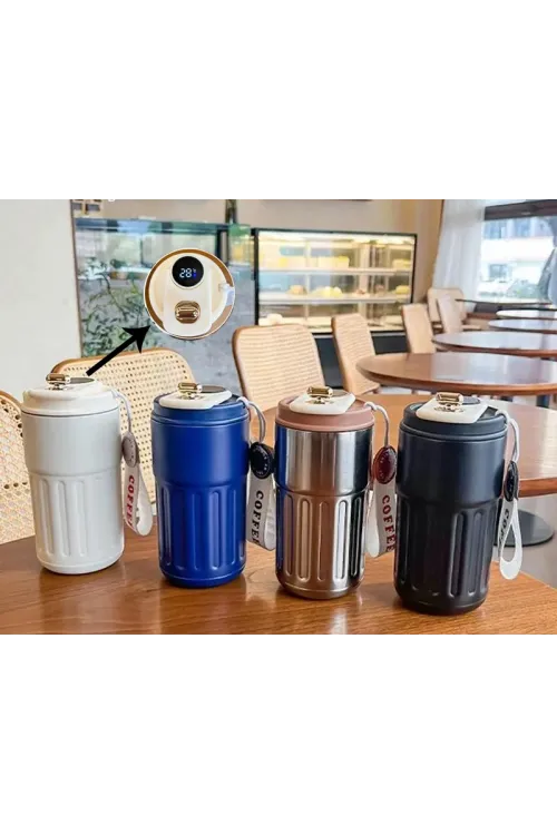 Charm Detaylı Ve Derece Göstergeli Vakumlu Mug Termos Bardak 480 ml