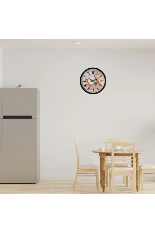 Chef Kitchen Siyah 36 Cm Dekoratif Duvar Saati