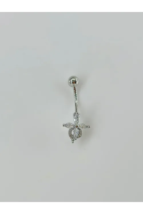 Çiçek Detaylı Göbek Piercing - Pg0032
