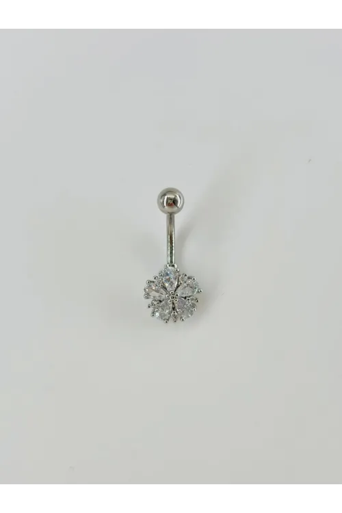 Çiçek Detaylı Göbek Piercing - Pg0041