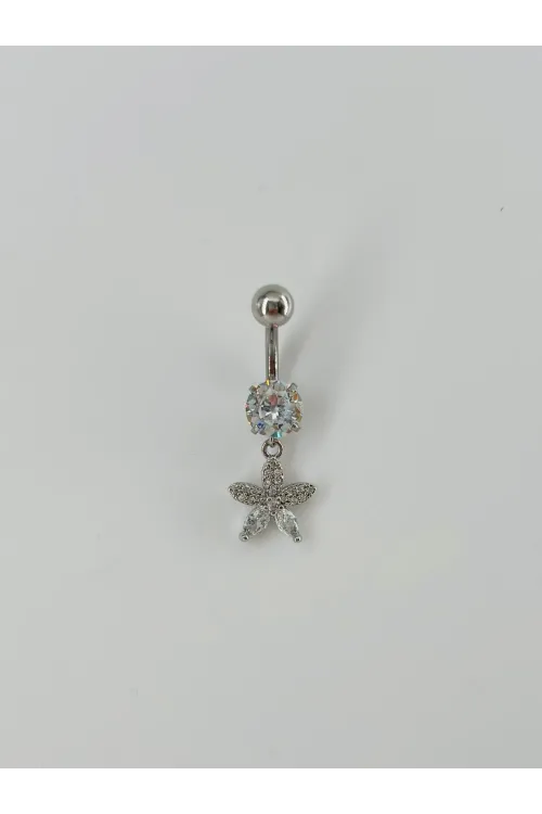 Çiçek Detaylı Göbek Piercing - Pg0045