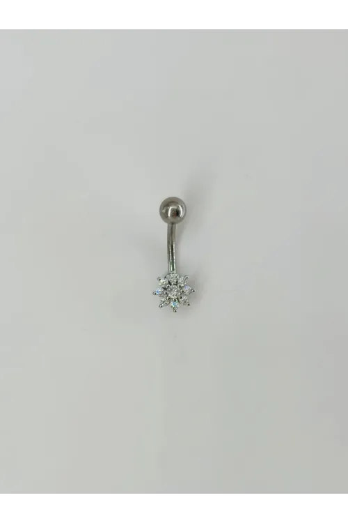 Çiçek Detaylı Göbek Piercing - Pg0069