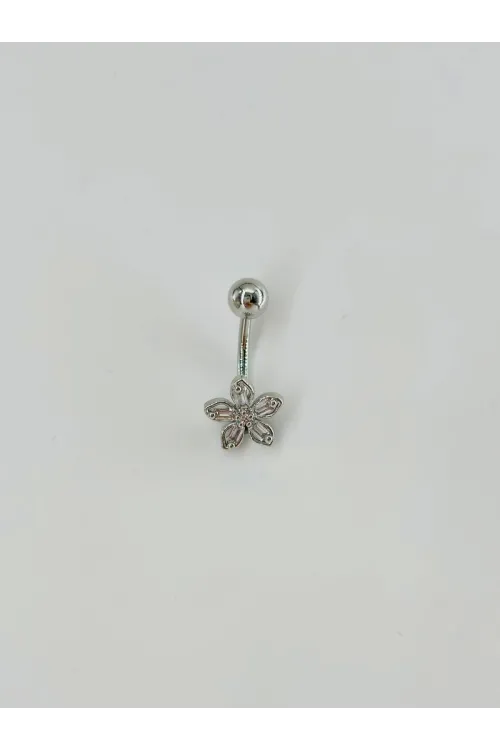 Çiçek Detaylı Göbek Piercing - Pg0085