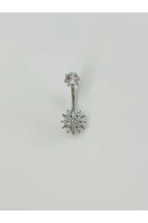 Çiçek Detaylı Göbek Piercing - Pg0088