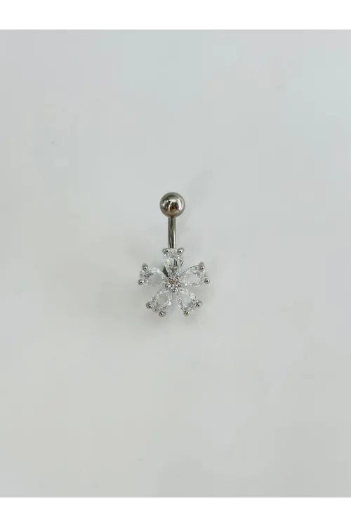 Çiçek Detaylı Göbek Piercing - Pg0133