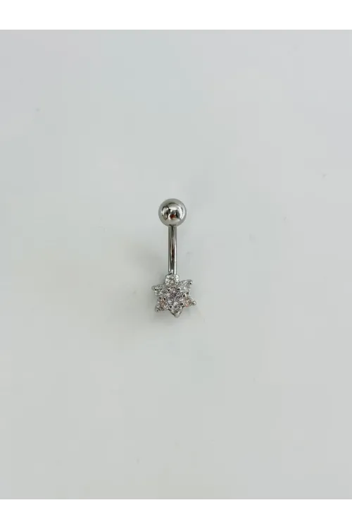 Çiçek Detaylı Göbek Piercing - Pg0159