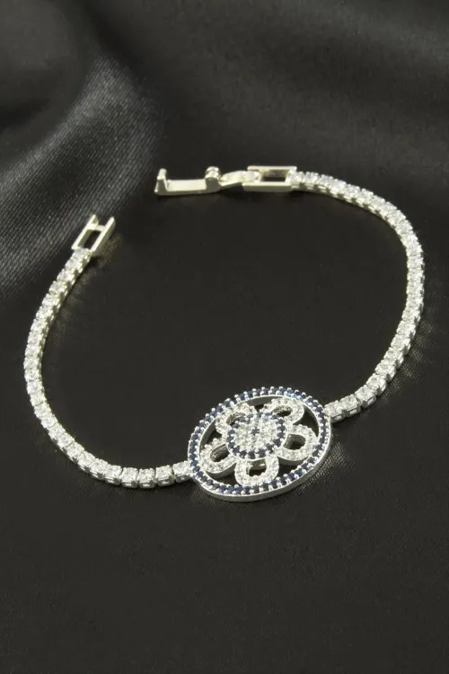 Çiçek Zirkon Taşlı Çocuk Bileklik 16 cm