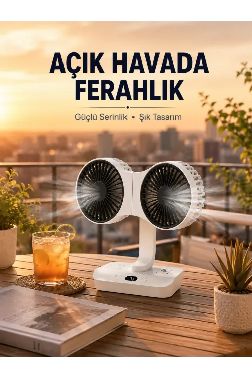 Çift Başlıklı Masa Ve Duvara Monte Edilebilir Vantilatör