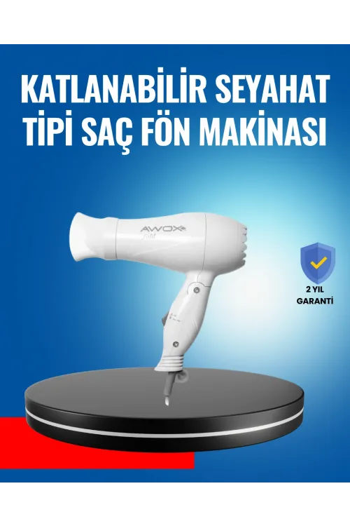 Çift Isı Ve Hız Ayarlı Katlanabilir Saç Kurutma Makinesi