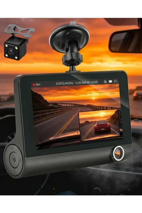 Çift Lens Araç Güvenlik Kamerası G Sensörlü Full Hd
