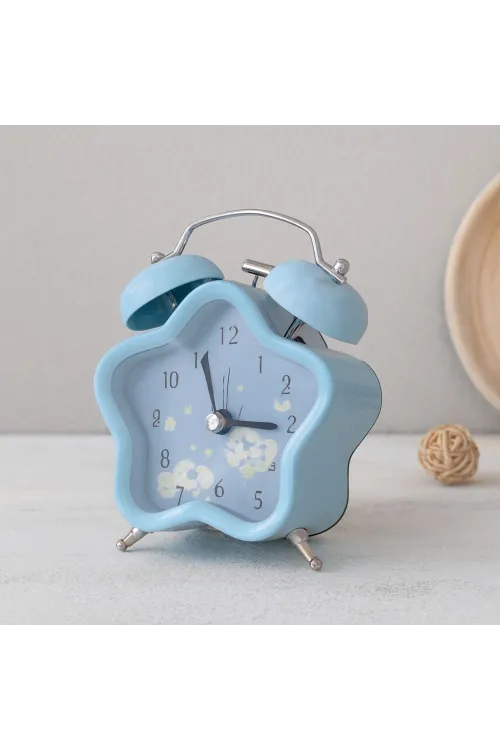 Çift Zilli Metal Masa Çalar Saat (8.8 cm) - Pilli & Işıklı
